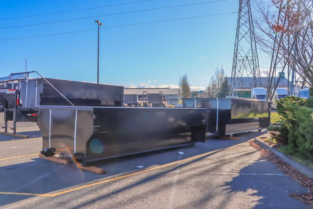 Roll-off dumpster ready for waste disposal at job site for Construction Dumpster Rental in California Polytechnic State University